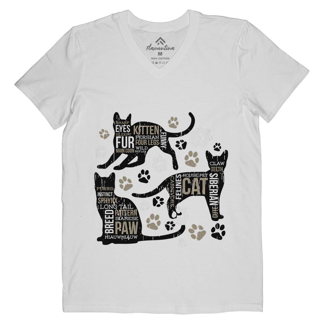 Cat Itself Mens V-Neck T-Shirt Animals B695