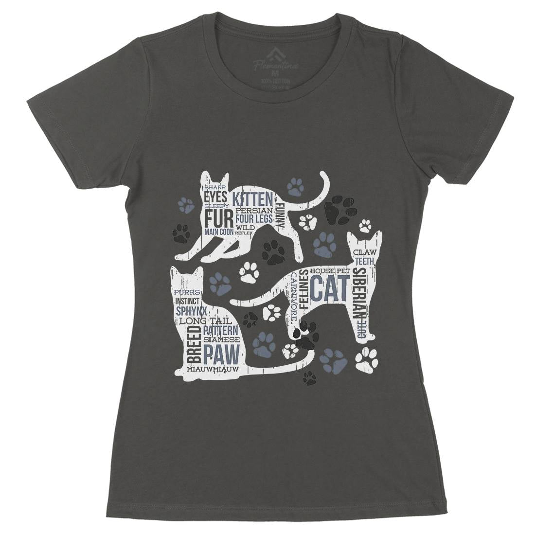 Cat Itself Womens Organic Crew Neck T-Shirt Animals B695