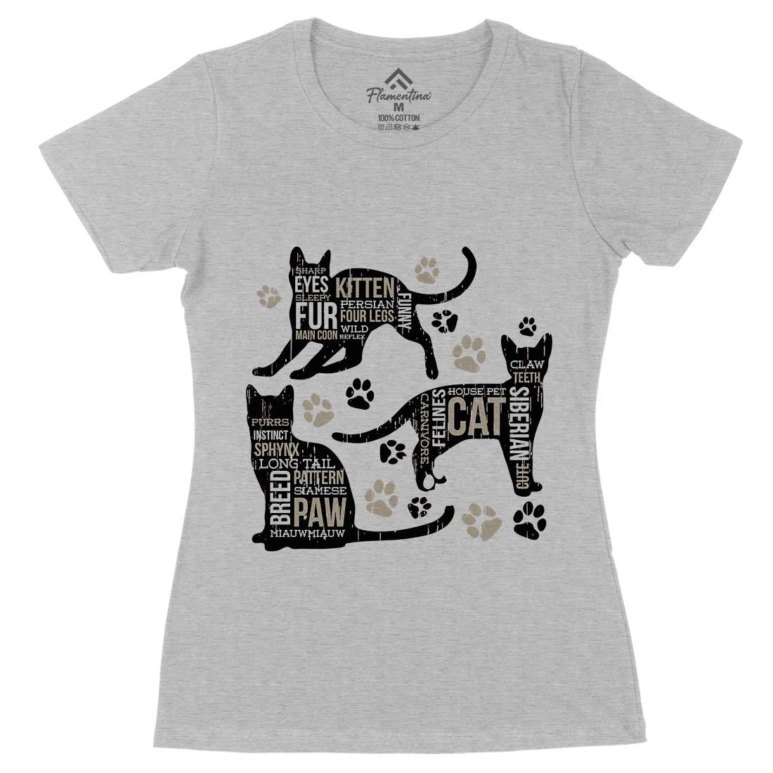 Cat Itself Womens Organic Crew Neck T-Shirt Animals B695