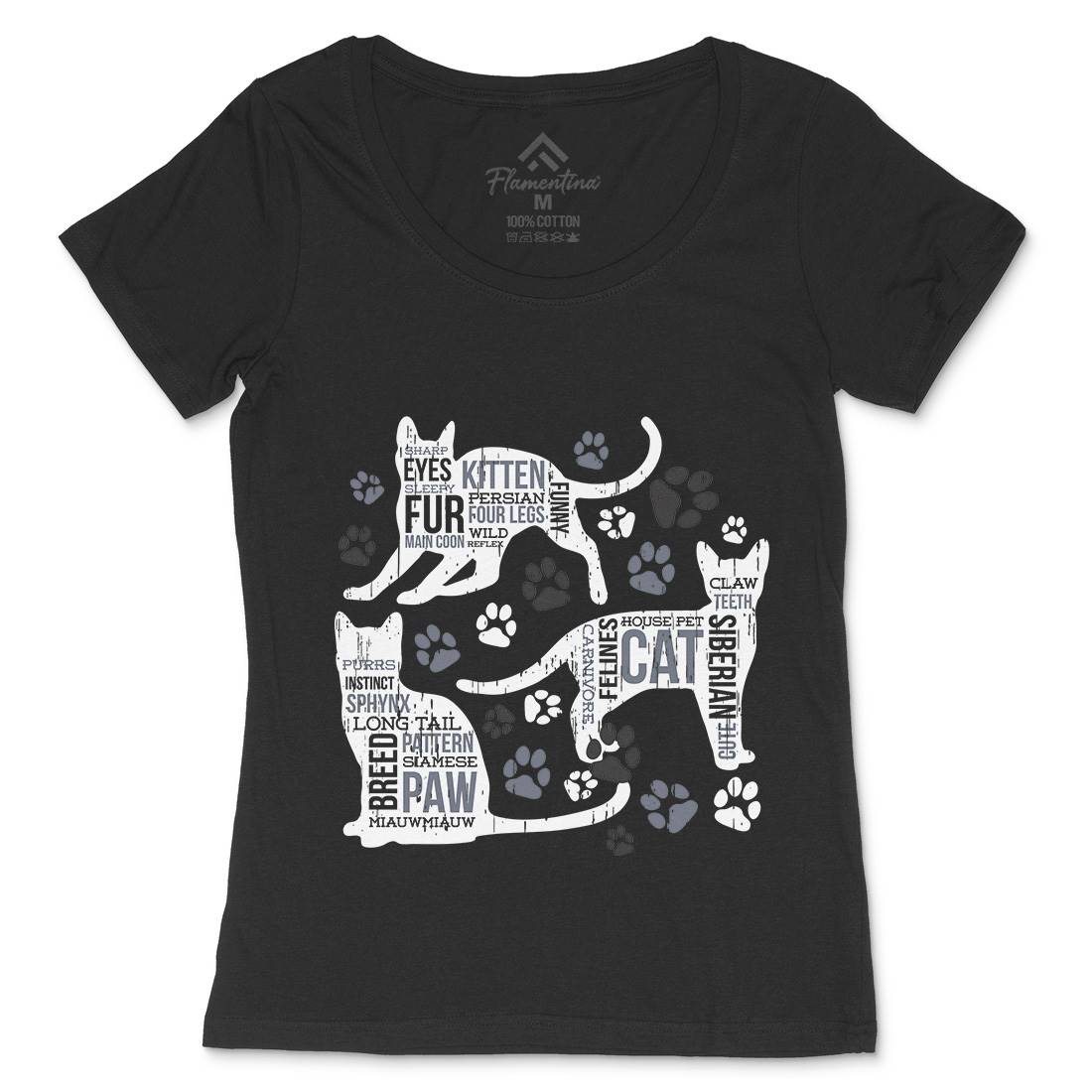 Cat Itself Womens Scoop Neck T-Shirt Animals B695