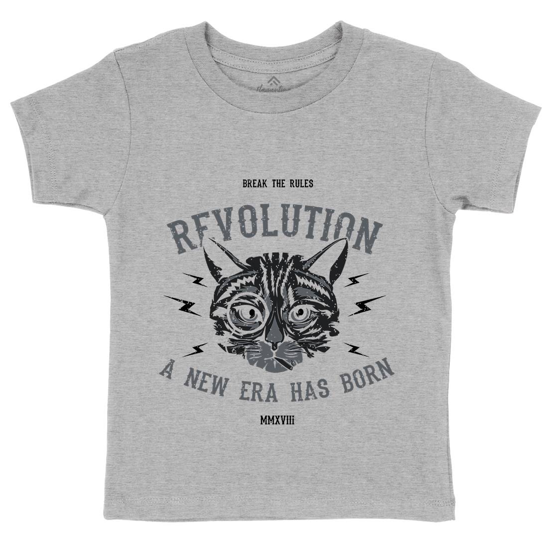 Cat Revolution Kids Crew Neck T-Shirt Animals B696