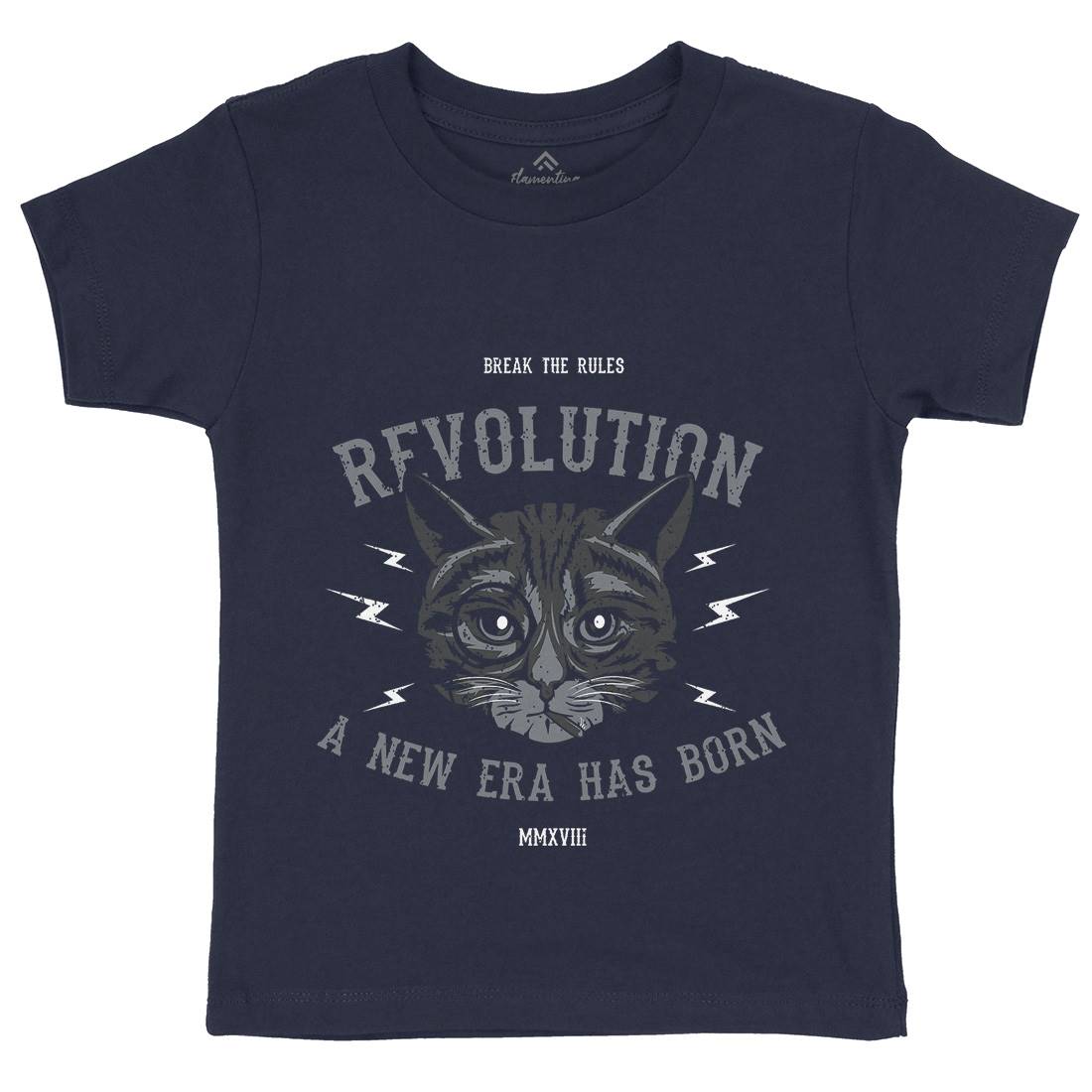 Cat Revolution Kids Organic Crew Neck T-Shirt Animals B696