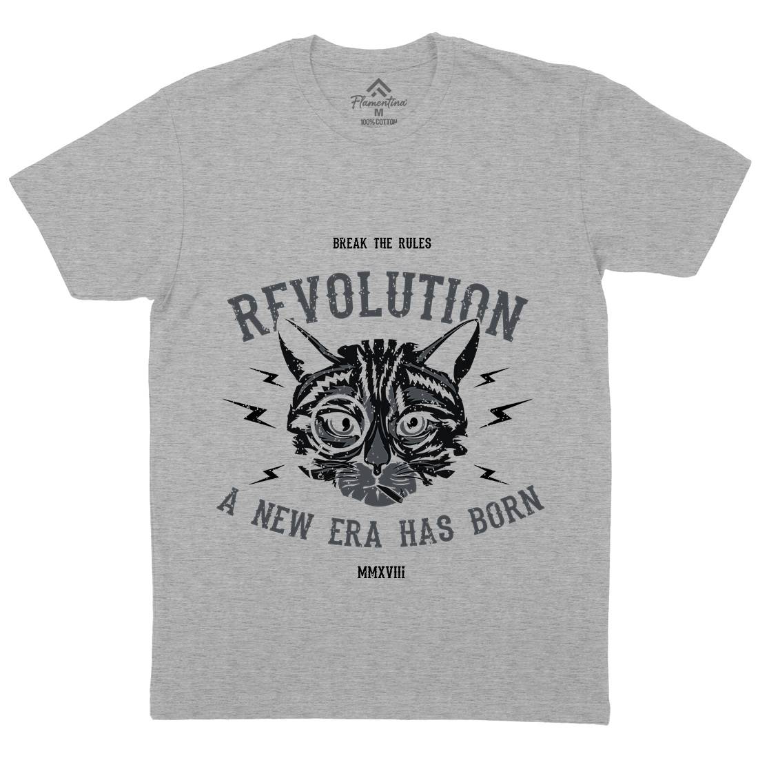 Cat Revolution Mens Crew Neck T-Shirt Animals B696
