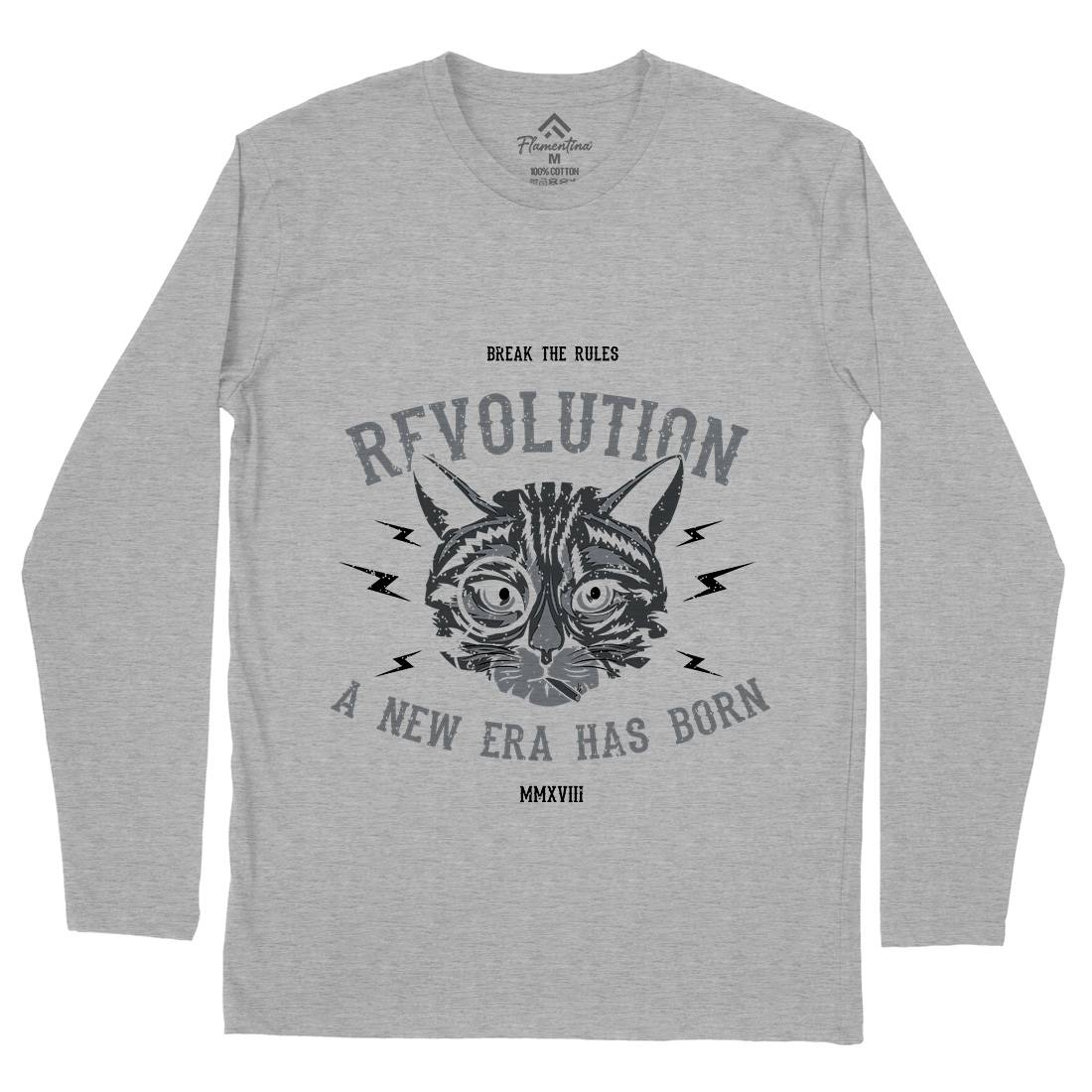 Cat Revolution Mens Long Sleeve T-Shirt Animals B696