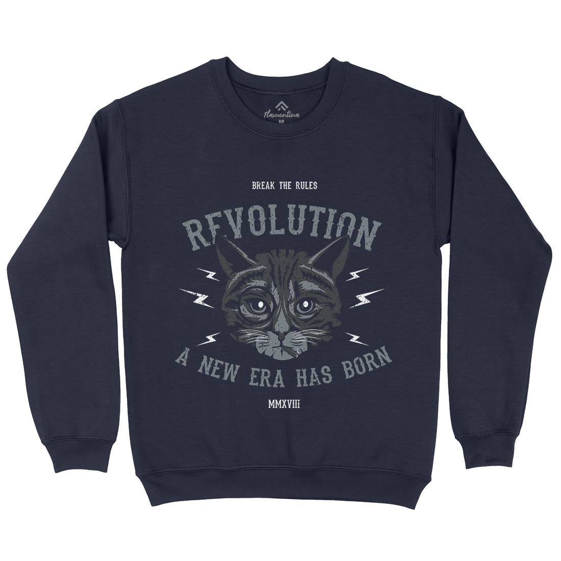 Cat Revolution Mens Crew Neck Sweatshirt Animals B696