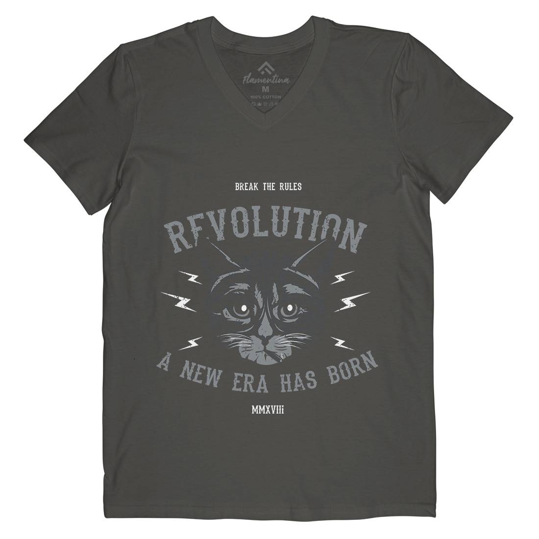 Cat Revolution Mens V-Neck T-Shirt Animals B696