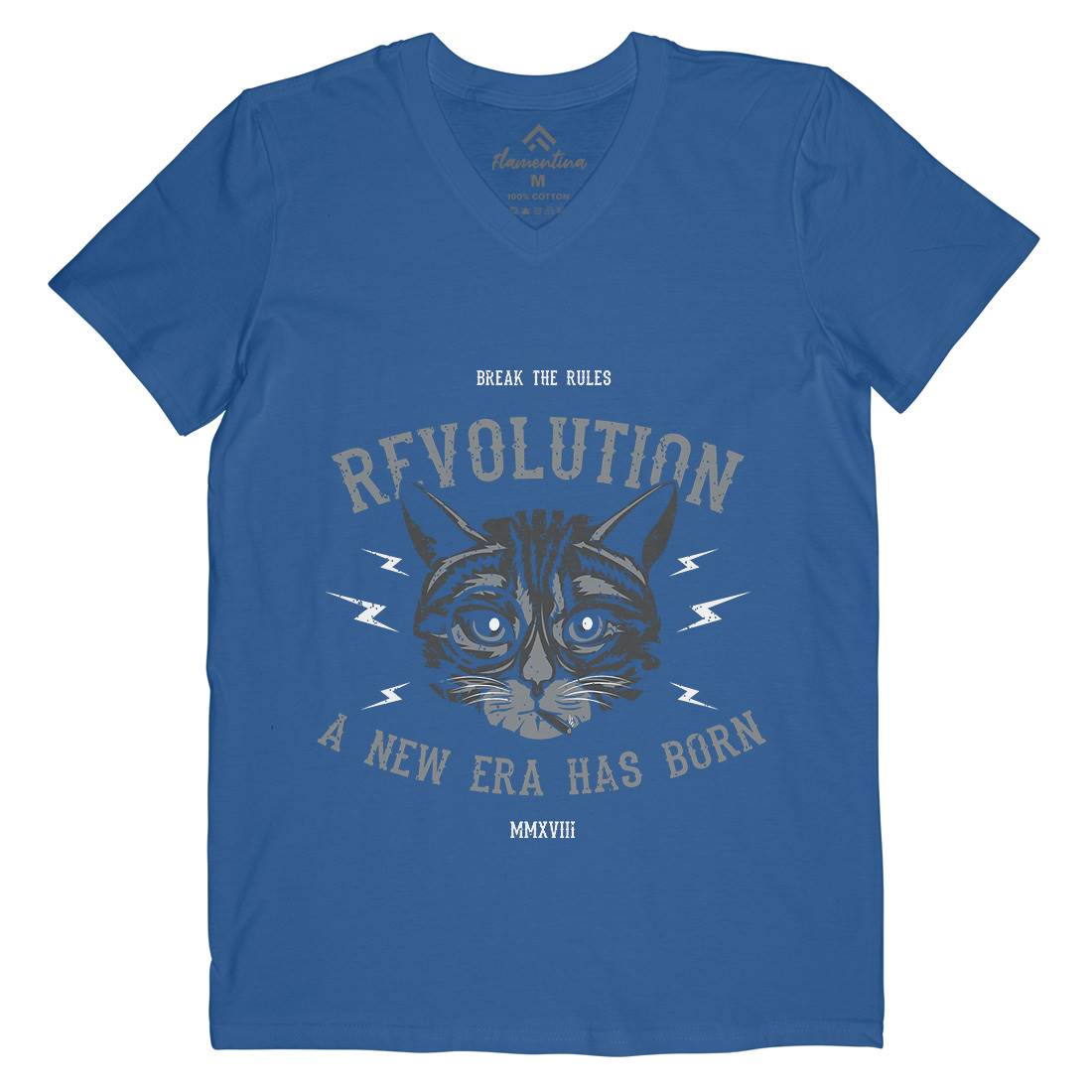 Cat Revolution Mens V-Neck T-Shirt Animals B696