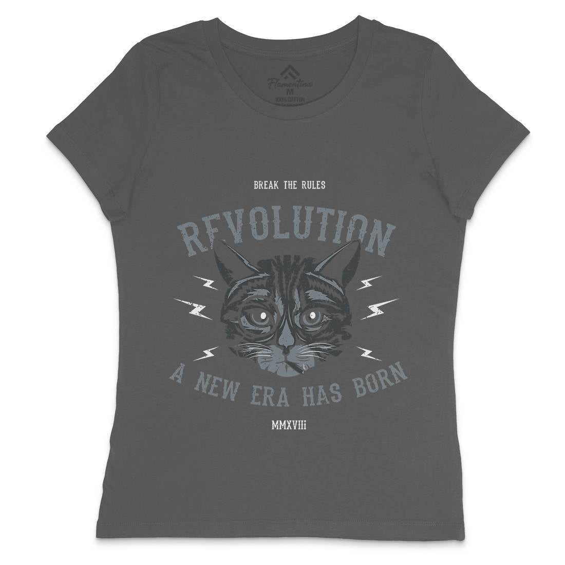 Cat Revolution Womens Crew Neck T-Shirt Animals B696