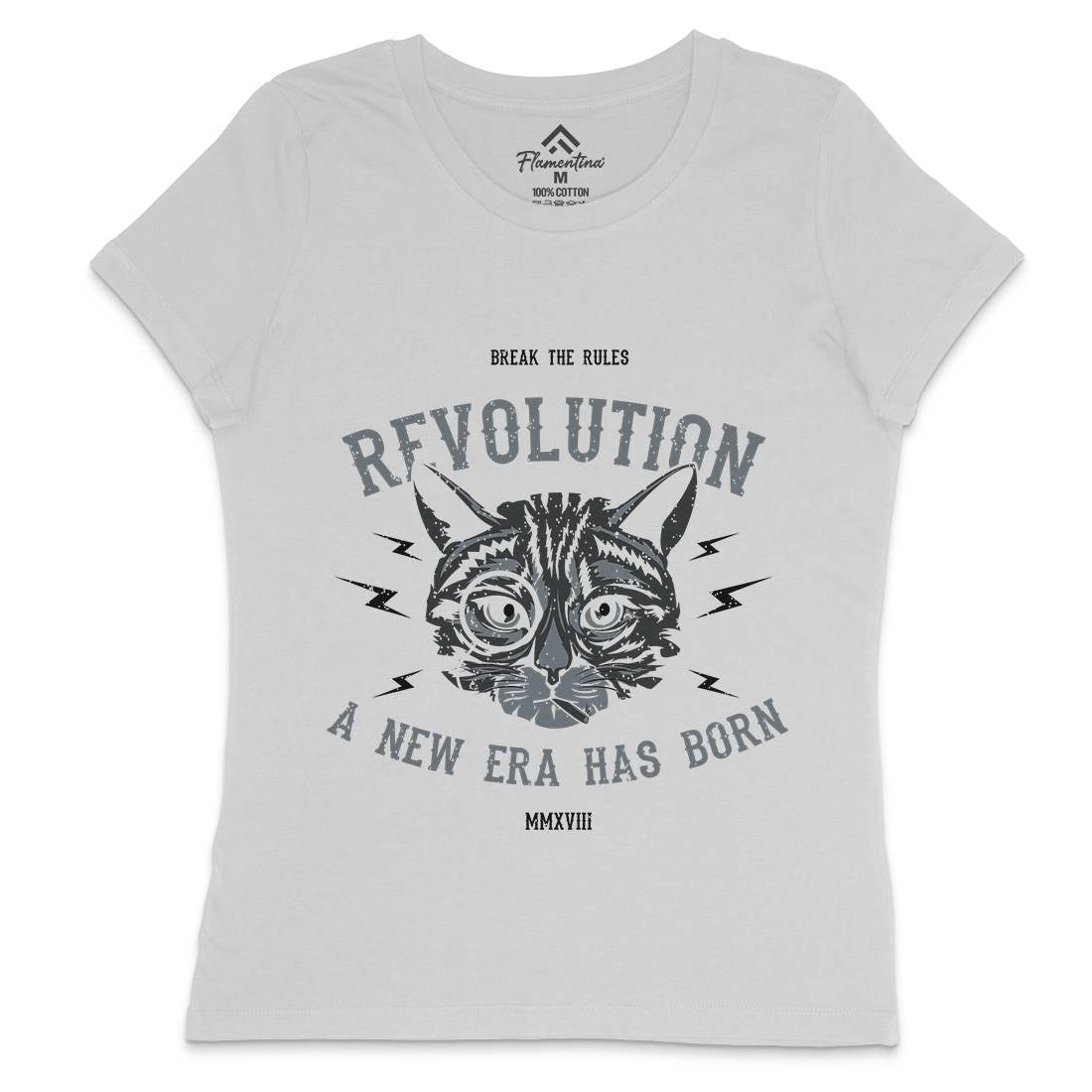 Cat Revolution Womens Crew Neck T-Shirt Animals B696