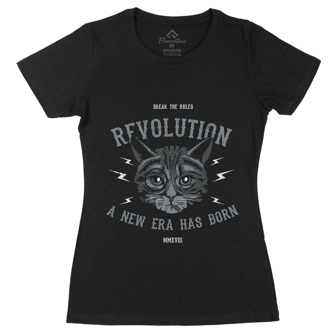 Cat Revolution Womens Organic Crew Neck T-Shirt Animals B696