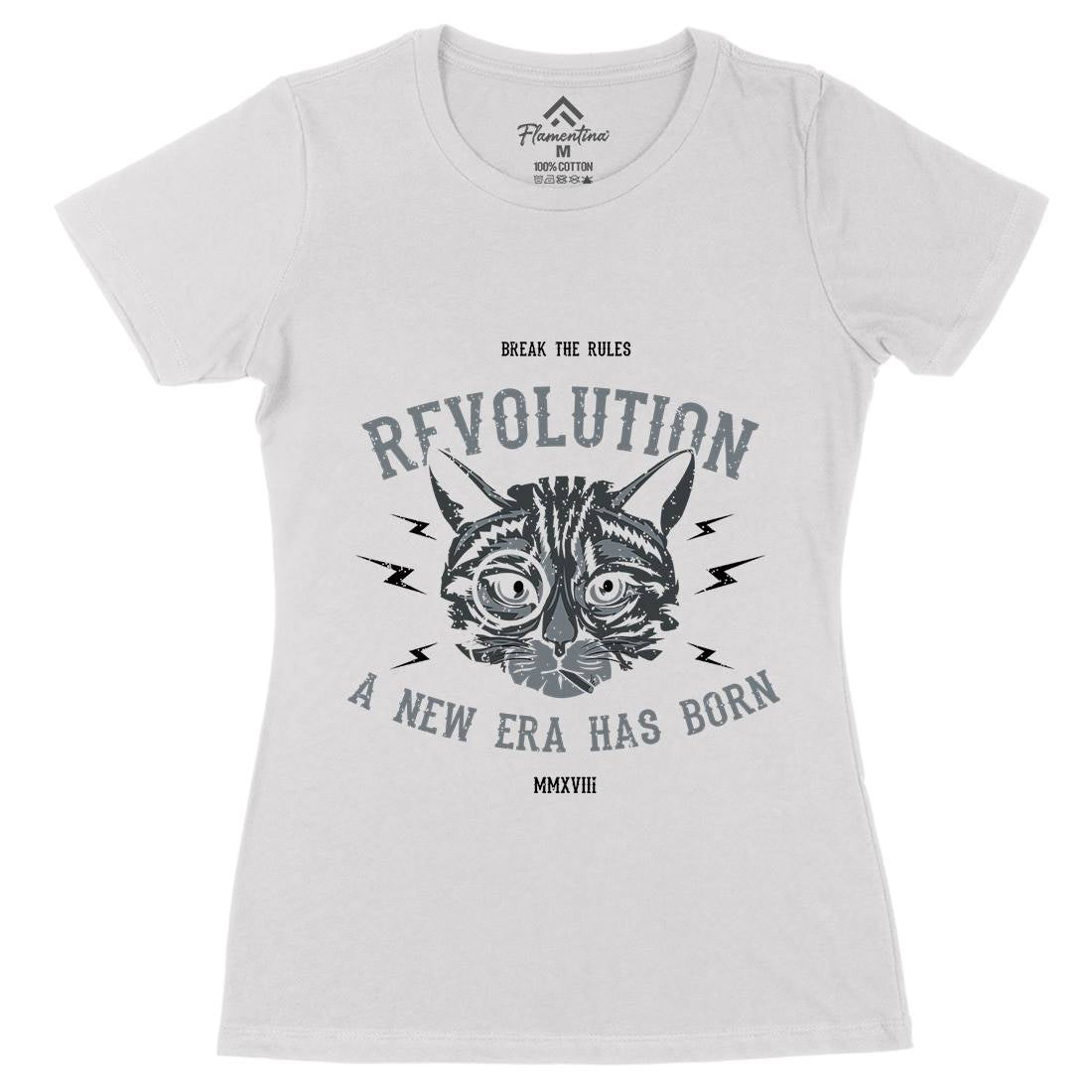 Cat Revolution Womens Organic Crew Neck T-Shirt Animals B696