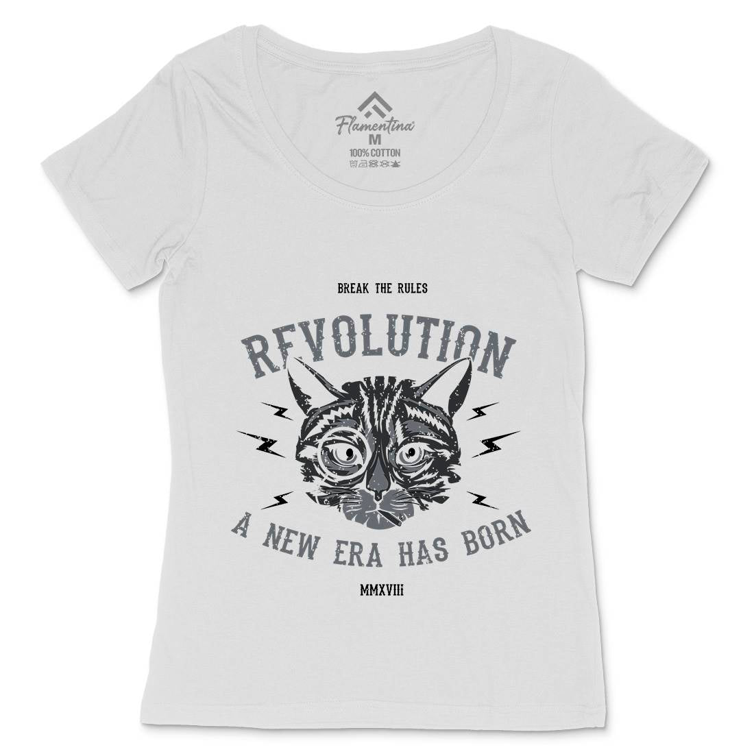 Cat Revolution Womens Scoop Neck T-Shirt Animals B696