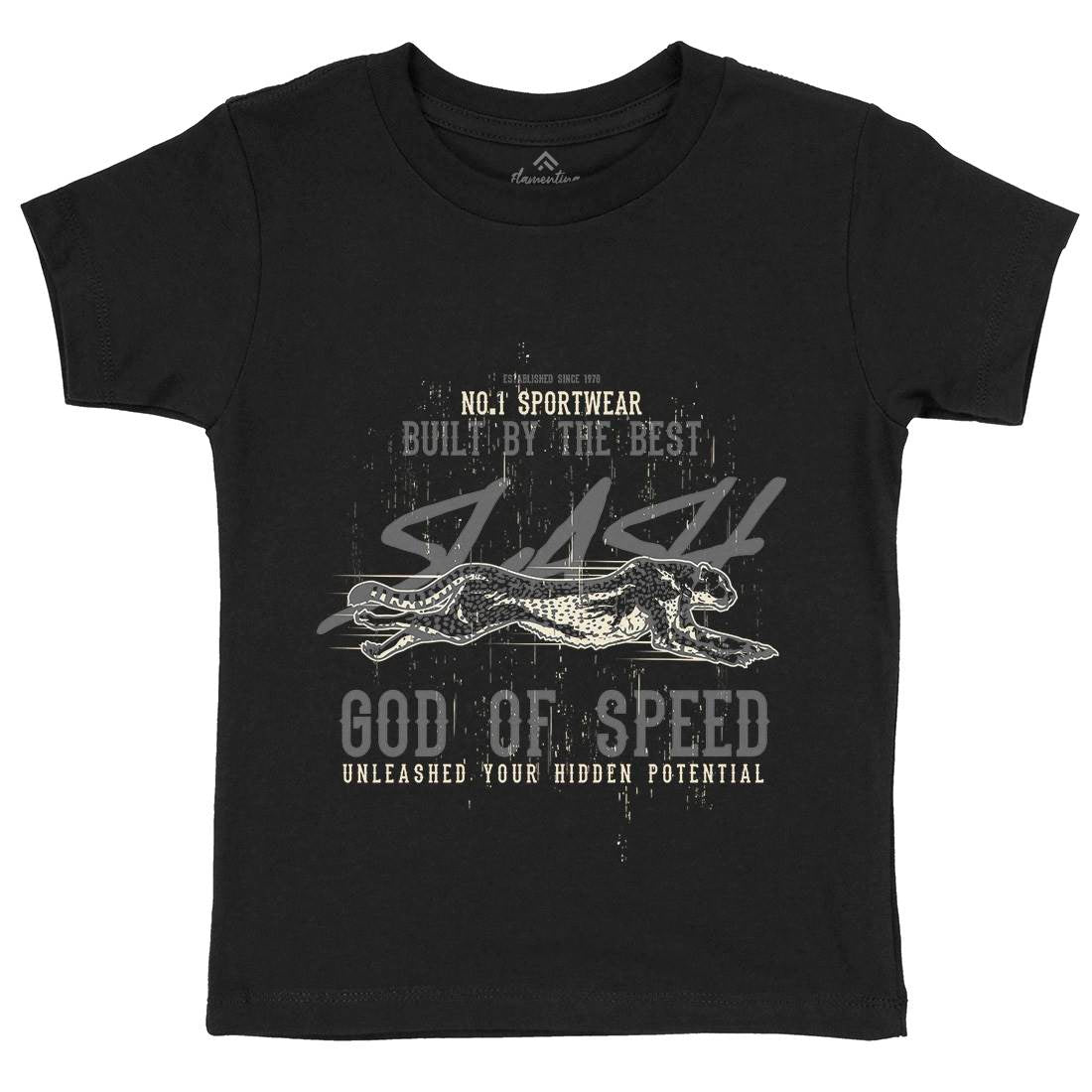 Cheetah Speed Kids Organic Crew Neck T-Shirt Animals B697