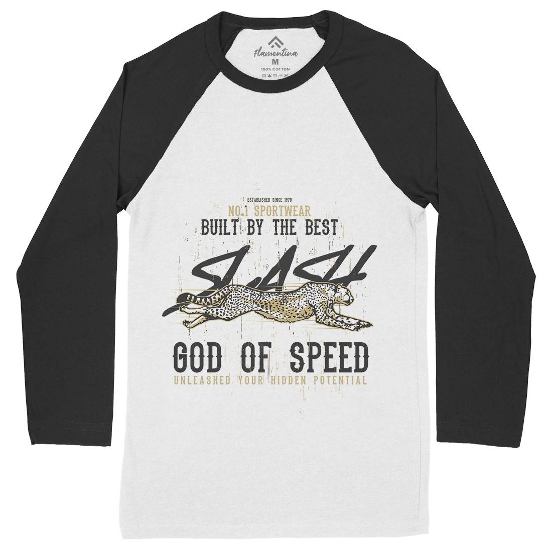 Cheetah Speed Mens Long Sleeve Baseball T-Shirt Animals B697