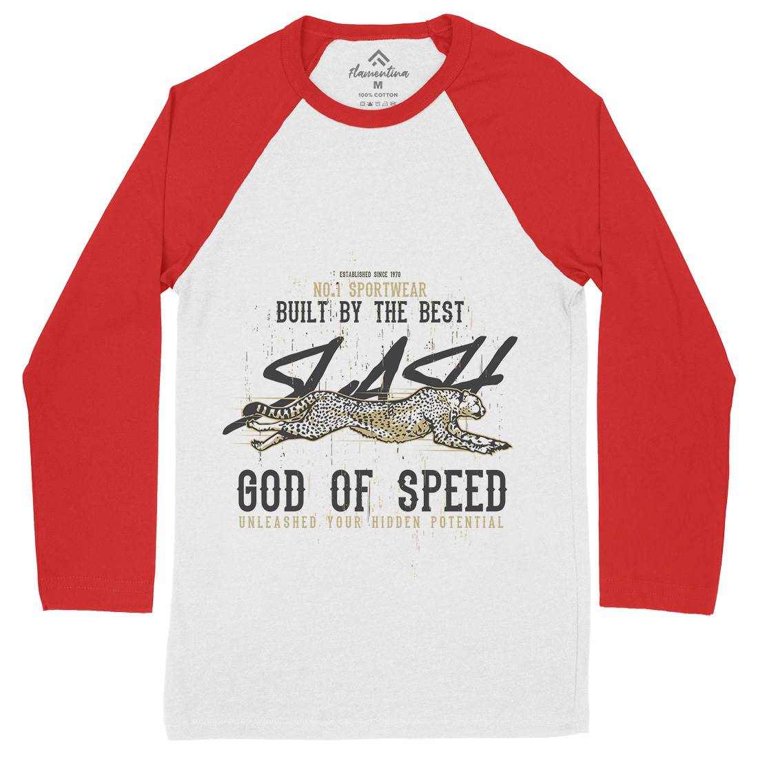 Cheetah Speed Mens Long Sleeve Baseball T-Shirt Animals B697