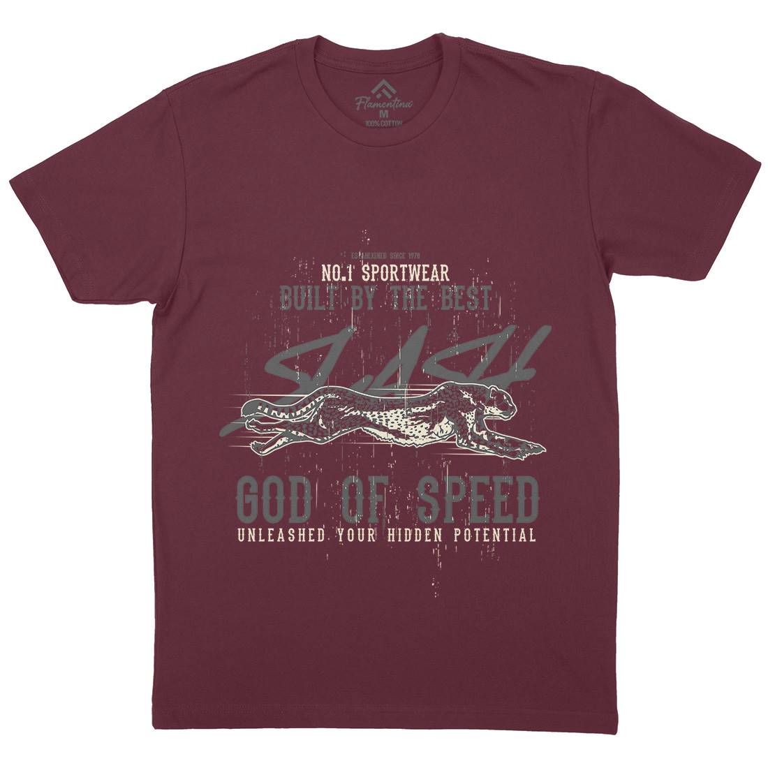 Cheetah Speed Mens Organic Crew Neck T-Shirt Animals B697