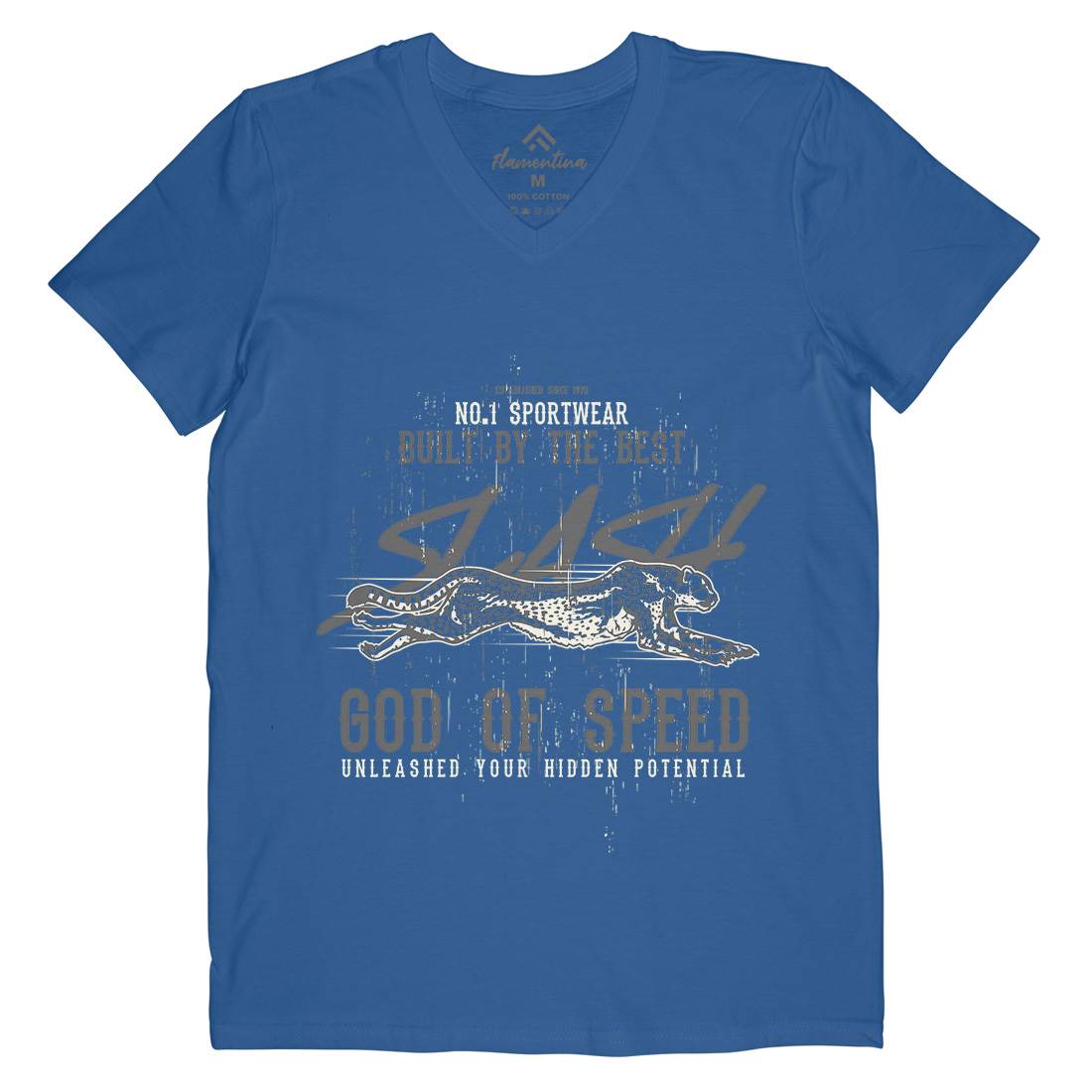 Cheetah Speed Mens V-Neck T-Shirt Animals B697