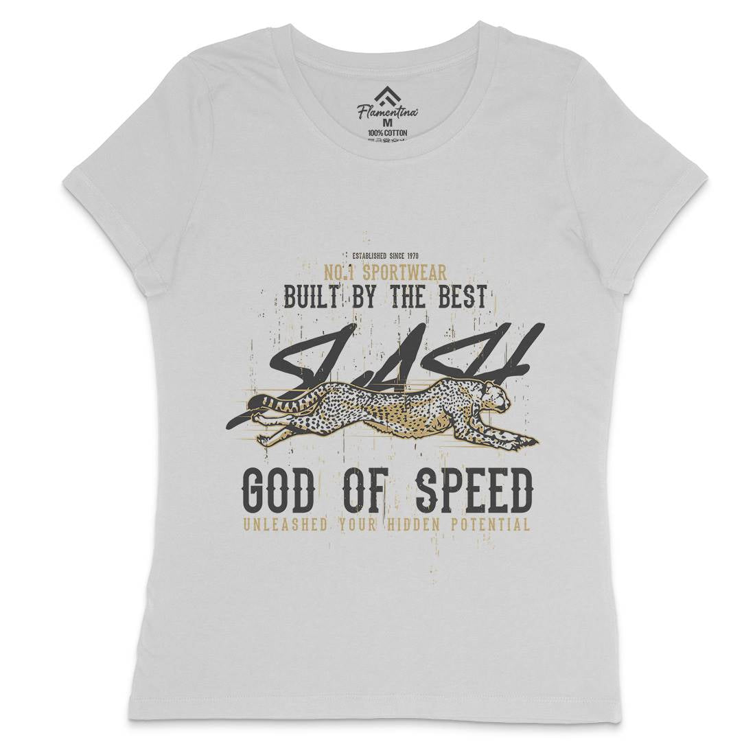 Cheetah Speed Womens Crew Neck T-Shirt Animals B697