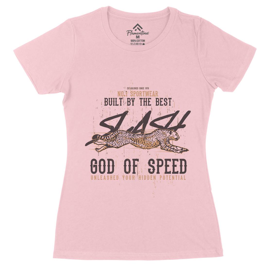 Cheetah Speed Womens Organic Crew Neck T-Shirt Animals B697