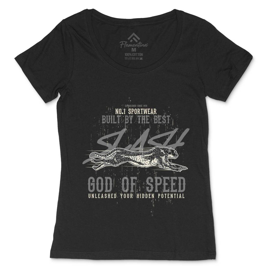 Cheetah Speed Womens Scoop Neck T-Shirt Animals B697