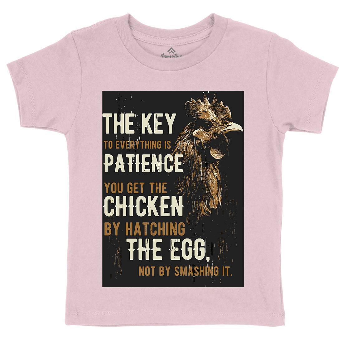 Chicken Patience Kids Crew Neck T-Shirt Animals B698
