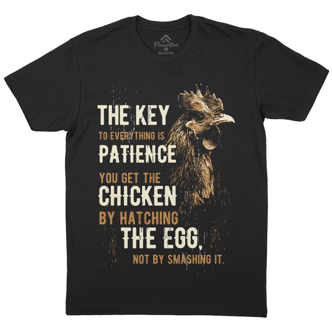 Chicken Patience Mens Crew Neck T-Shirt Animals B698