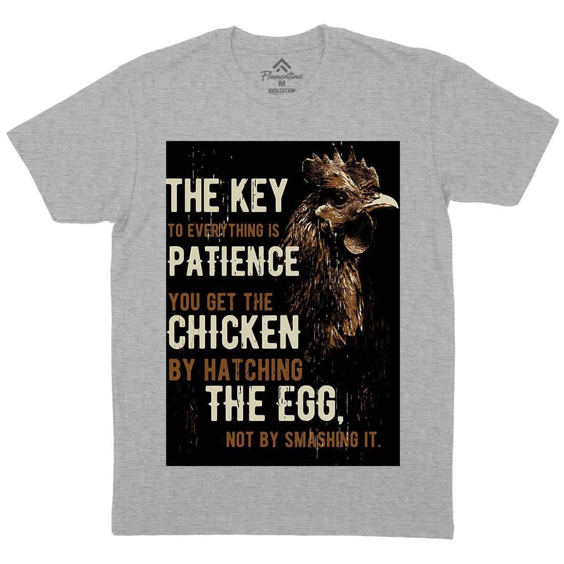 Chicken Patience Mens Crew Neck T-Shirt Animals B698