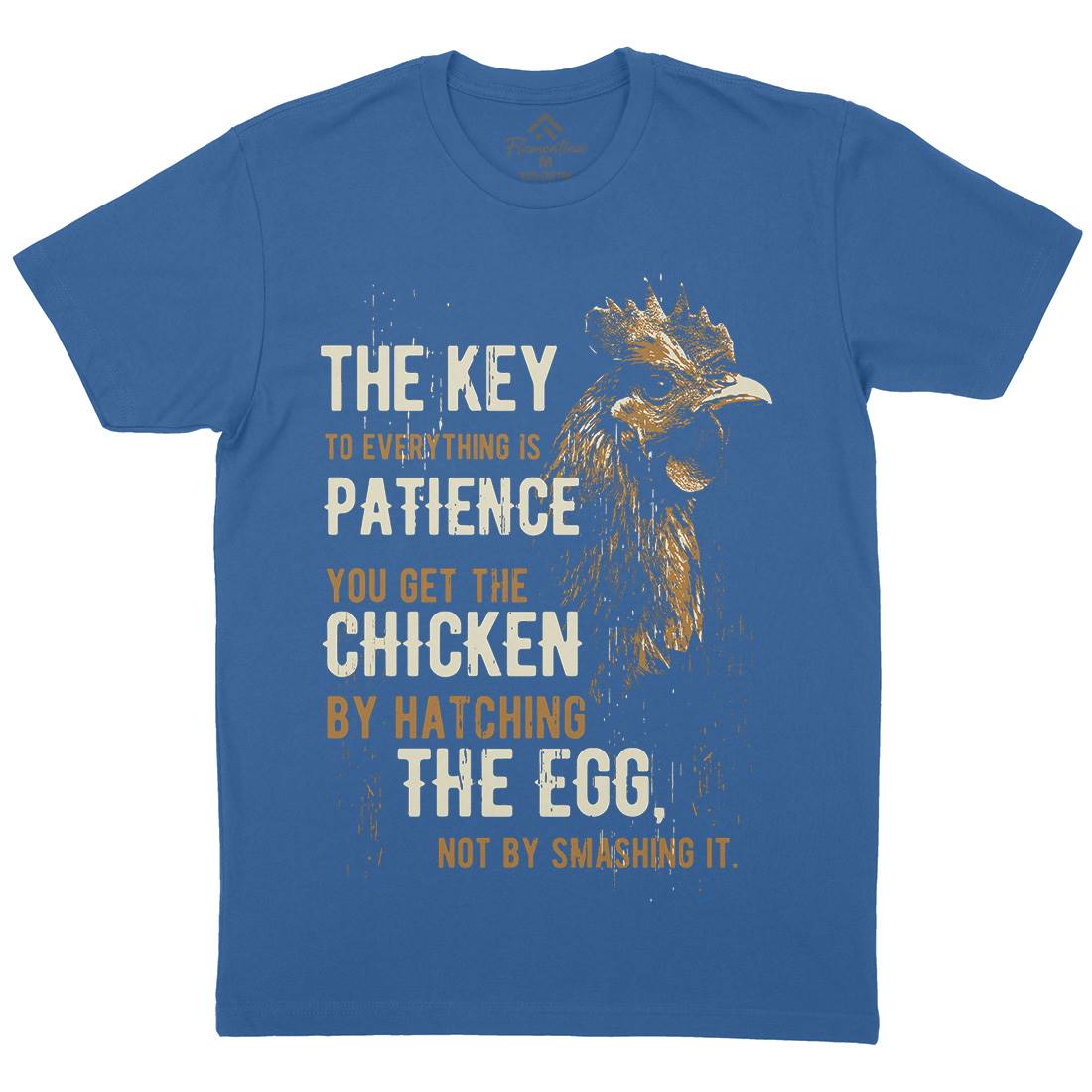 Chicken Patience Mens Organic Crew Neck T-Shirt Animals B698