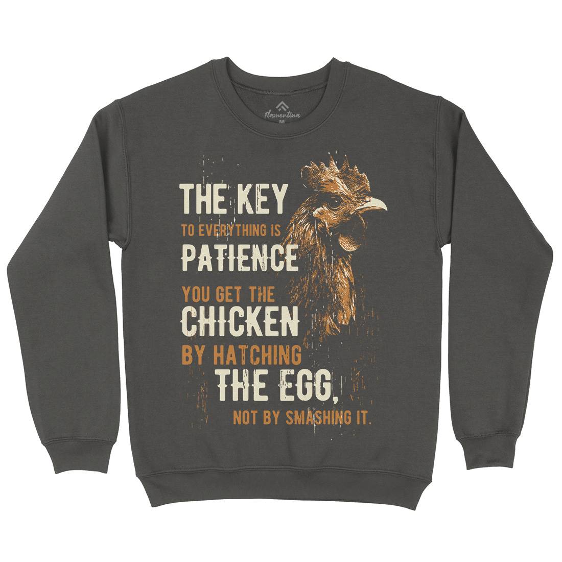 Chicken Patience Mens Crew Neck Sweatshirt Animals B698