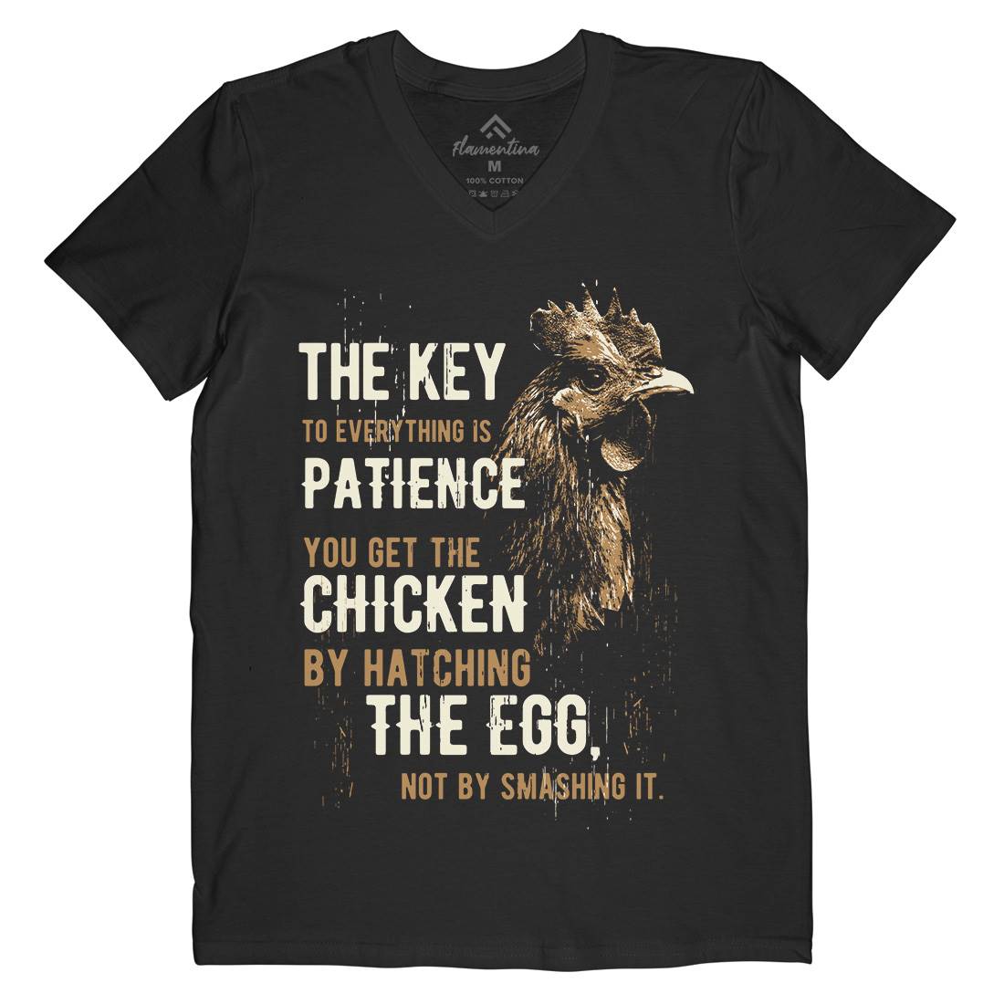 Chicken Patience Mens V-Neck T-Shirt Animals B698