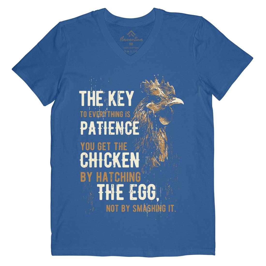 Chicken Patience Mens V-Neck T-Shirt Animals B698