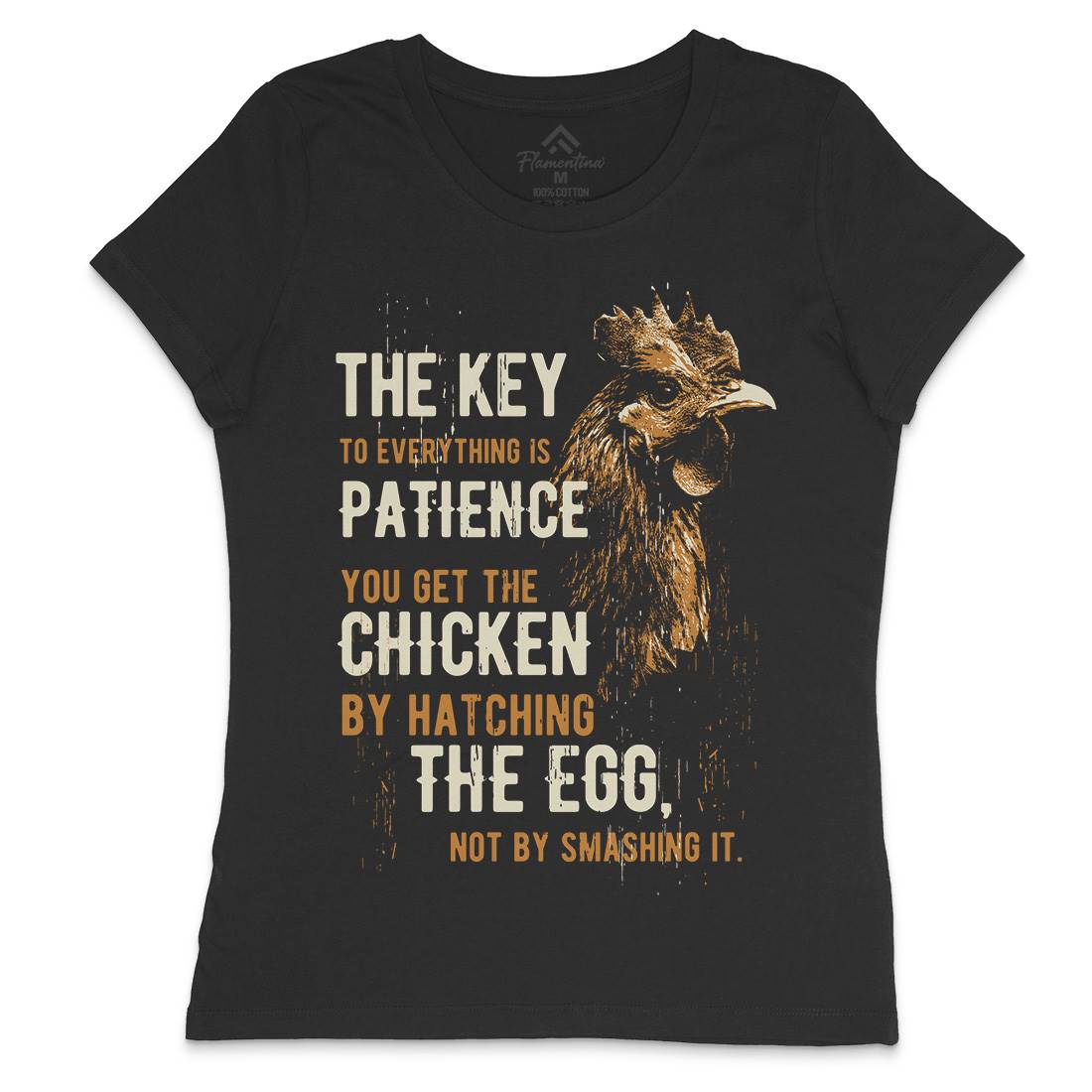 Chicken Patience Womens Crew Neck T-Shirt Animals B698
