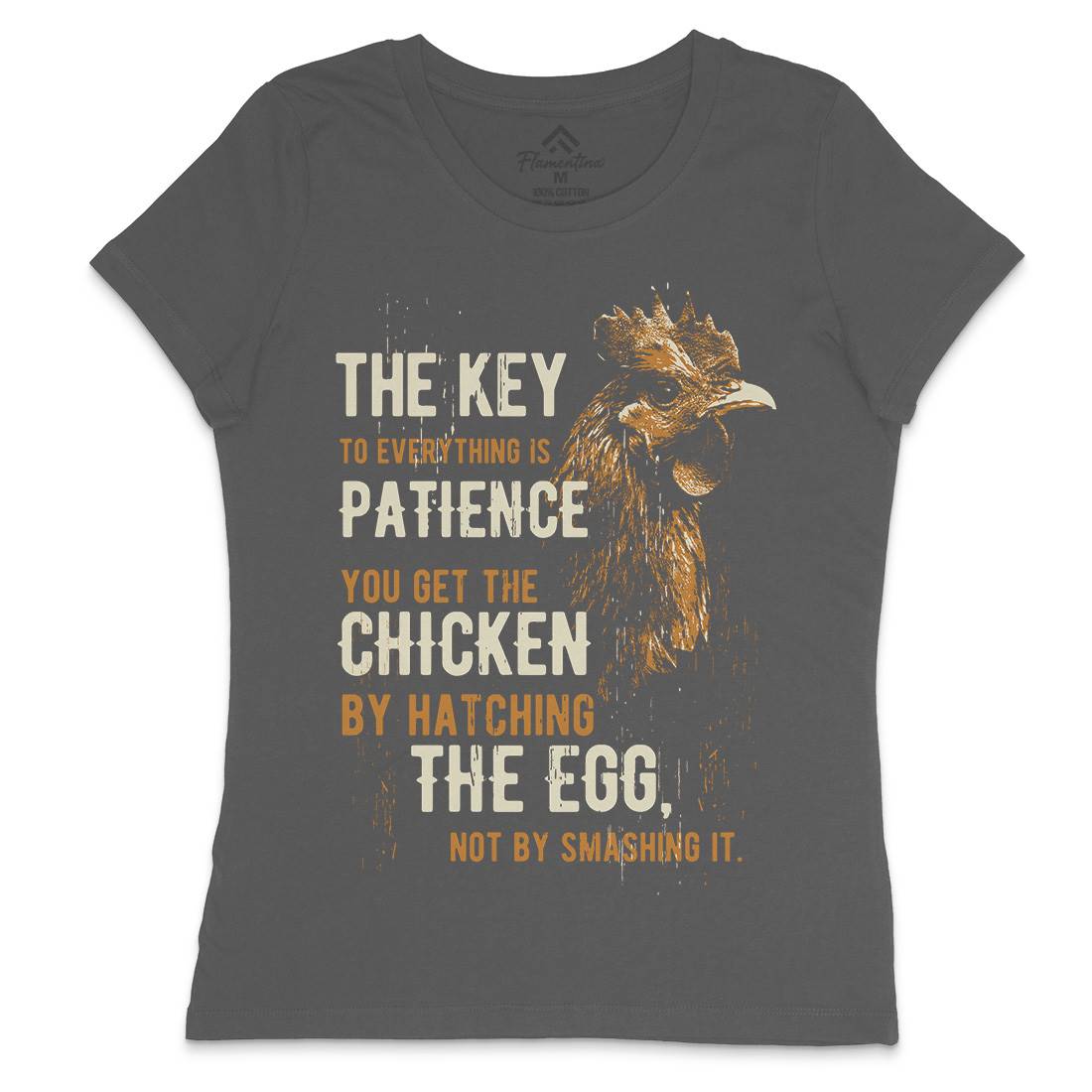 Chicken Patience Womens Crew Neck T-Shirt Animals B698