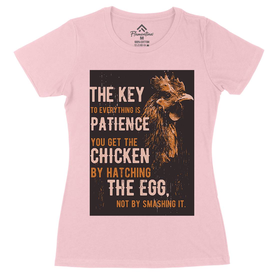 Chicken Patience Womens Organic Crew Neck T-Shirt Animals B698