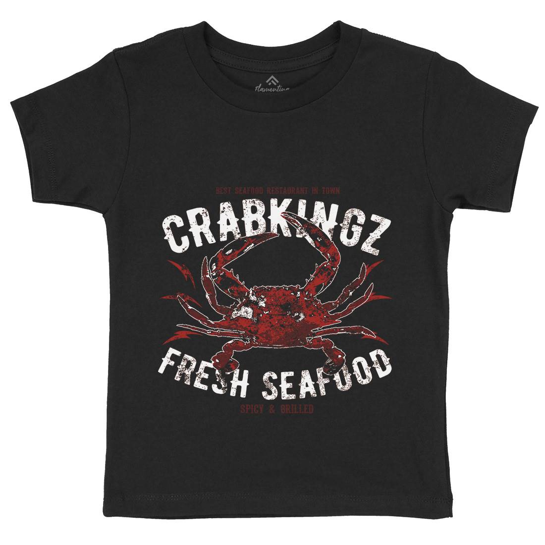 Crab Seafood Kids Organic Crew Neck T-Shirt Animals B700