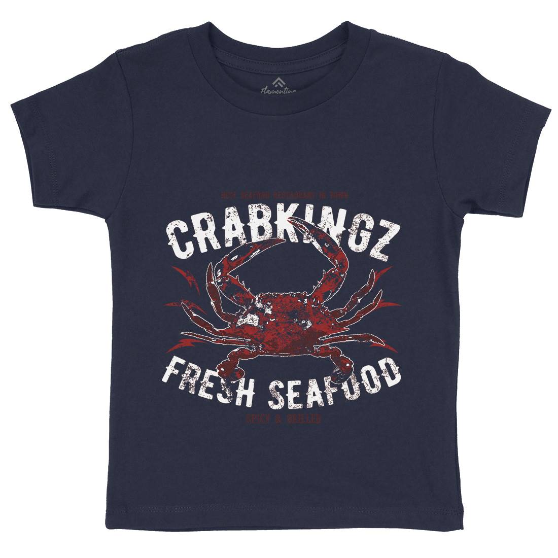 Crab Seafood Kids Organic Crew Neck T-Shirt Animals B700
