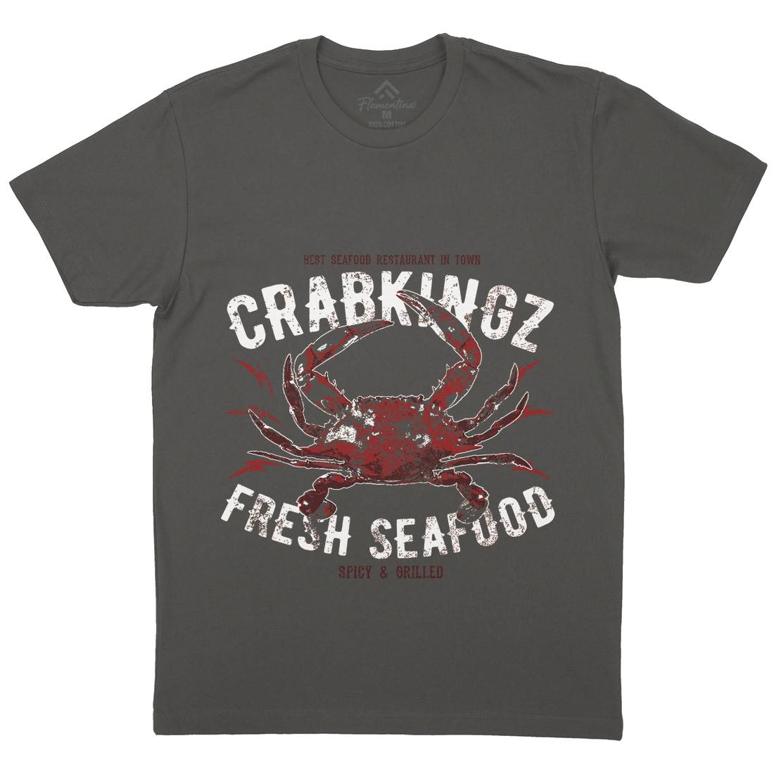 Crab Seafood Mens Crew Neck T-Shirt Animals B700