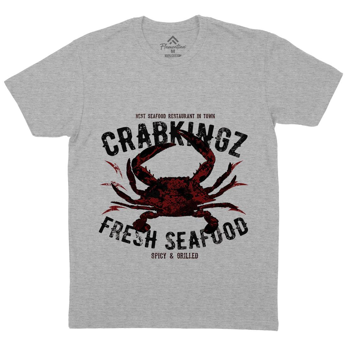 Crab Seafood Mens Crew Neck T-Shirt Animals B700