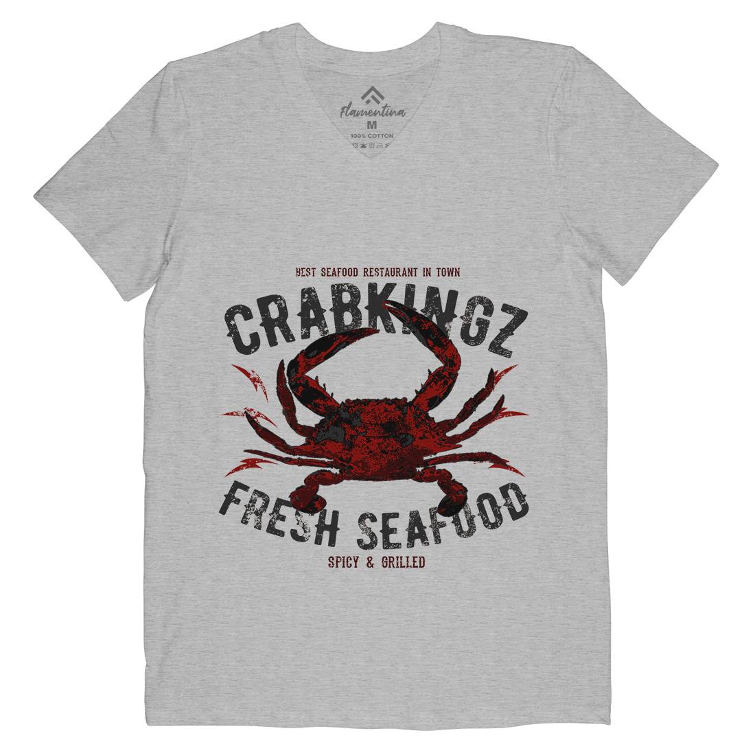 Crab Seafood Mens V-Neck T-Shirt Animals B700