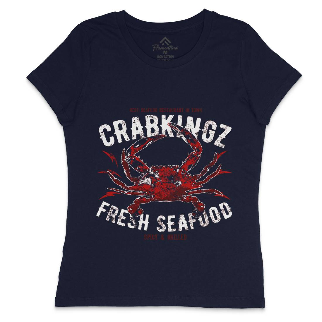Crab Seafood Womens Crew Neck T-Shirt Animals B700