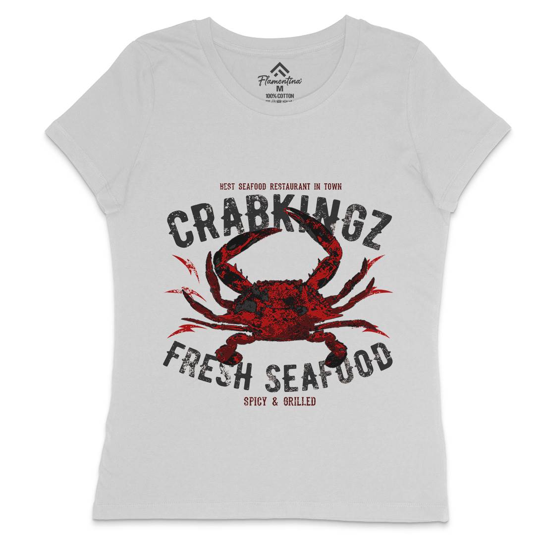 Crab Seafood Womens Crew Neck T-Shirt Animals B700