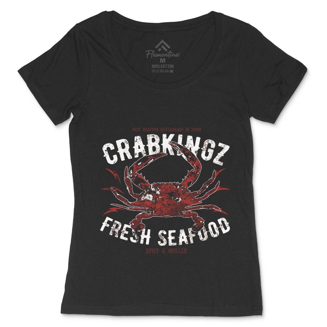 Crab Seafood Womens Scoop Neck T-Shirt Animals B700