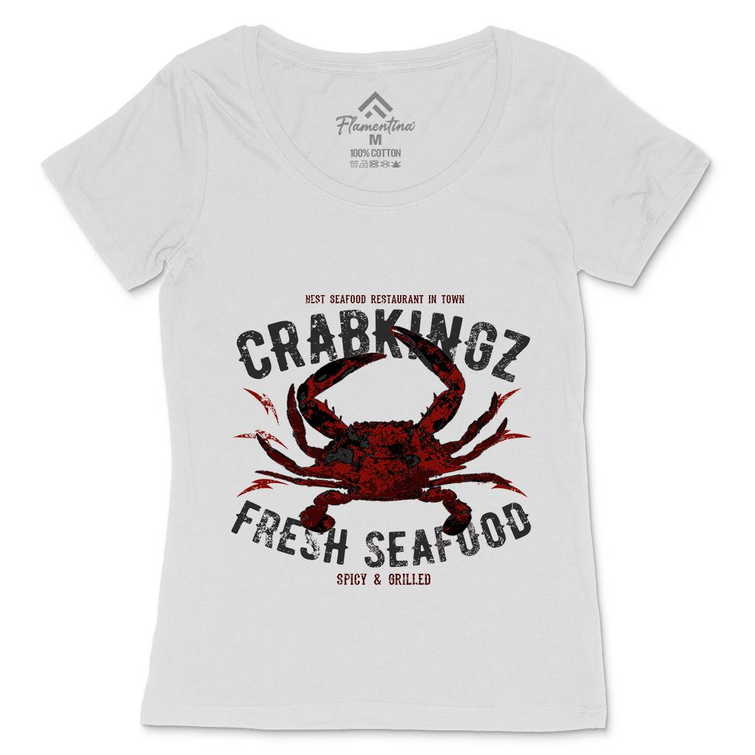 Crab Seafood Womens Scoop Neck T-Shirt Animals B700
