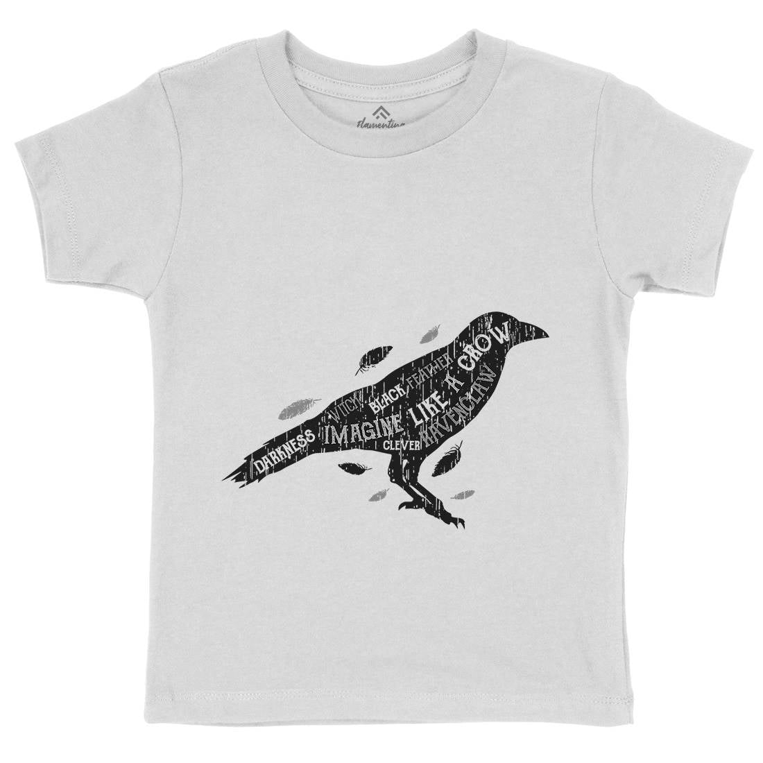 Crow Darkness Kids Crew Neck T-Shirt Animals B701