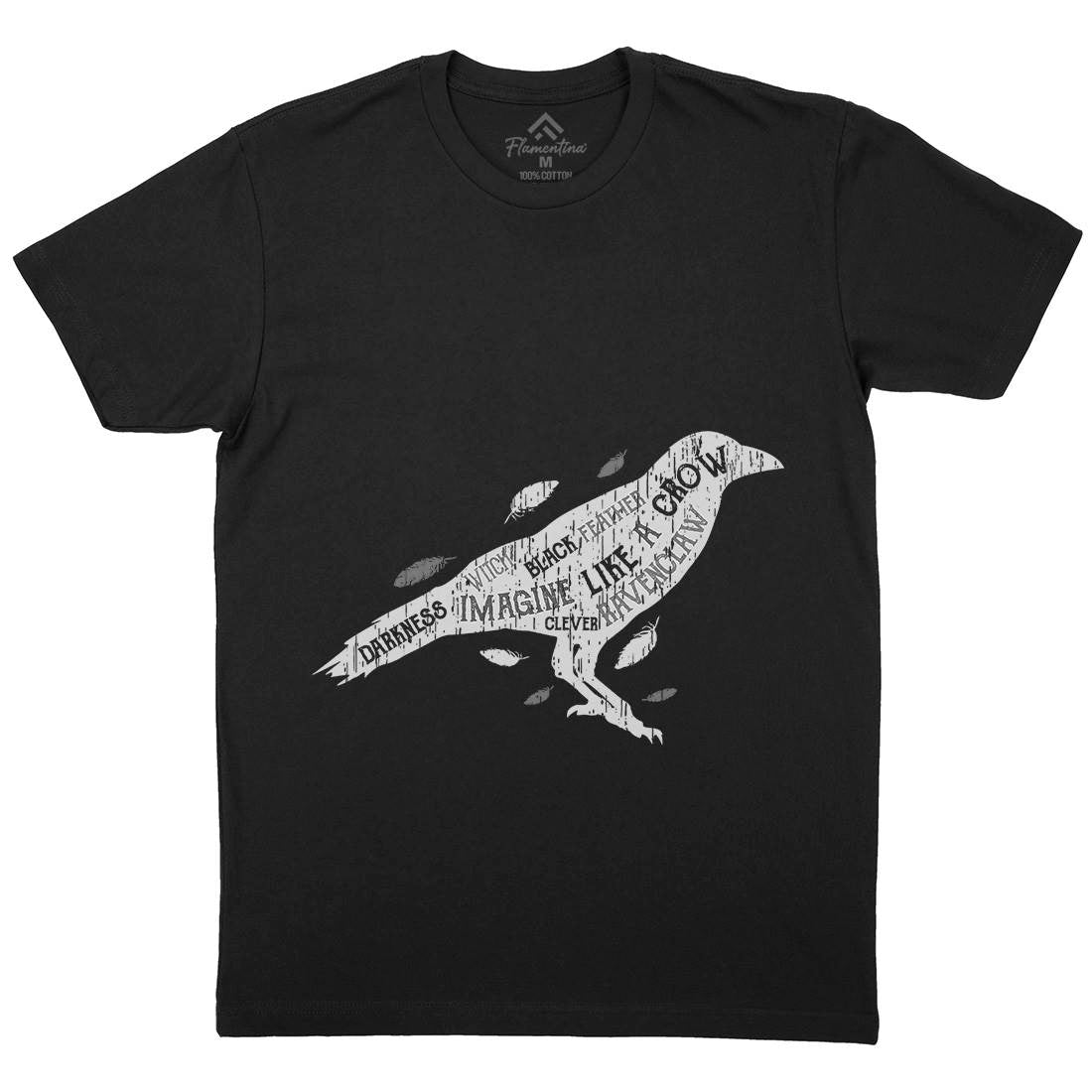 Crow Darkness Mens Crew Neck T-Shirt Animals B701