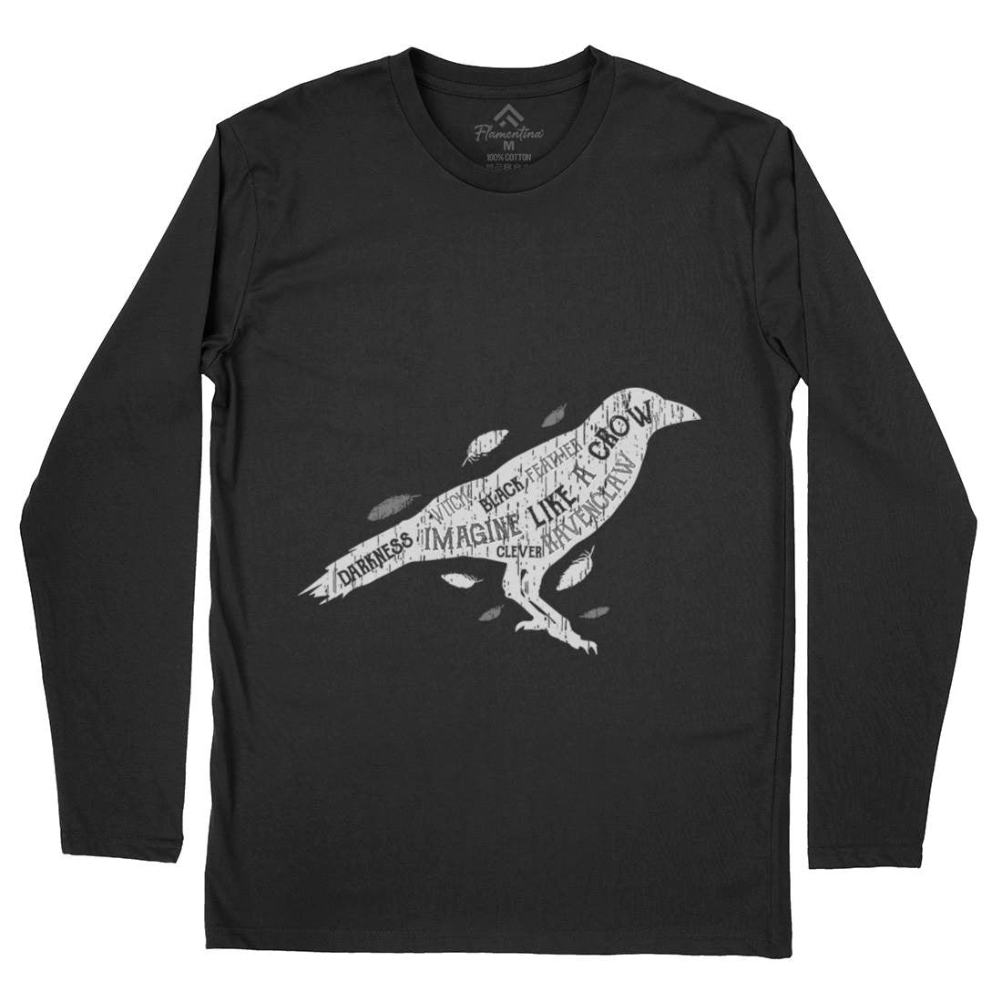 Crow Darkness Mens Long Sleeve T-Shirt Animals B701
