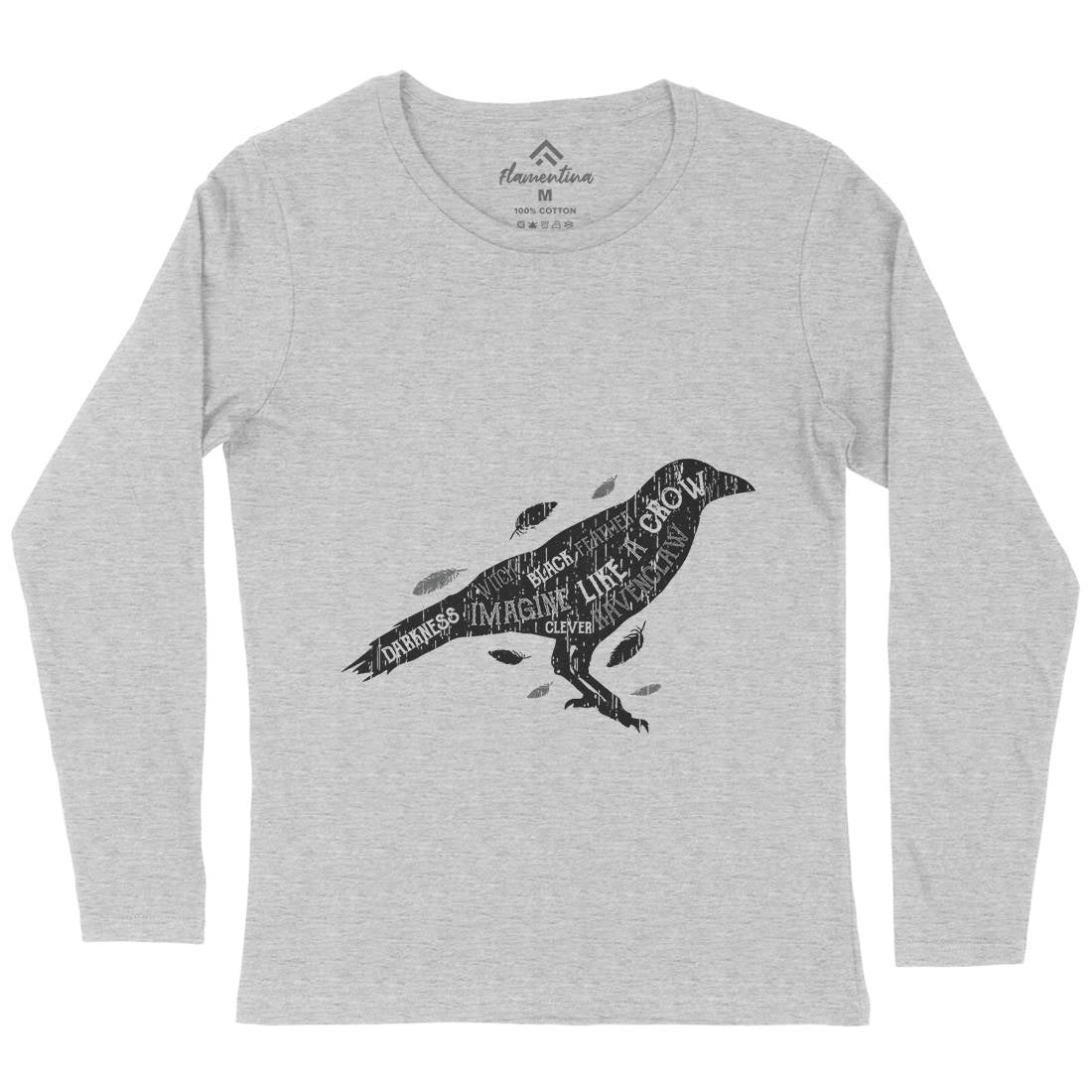 Crow Darkness Womens Long Sleeve T-Shirt Animals B701