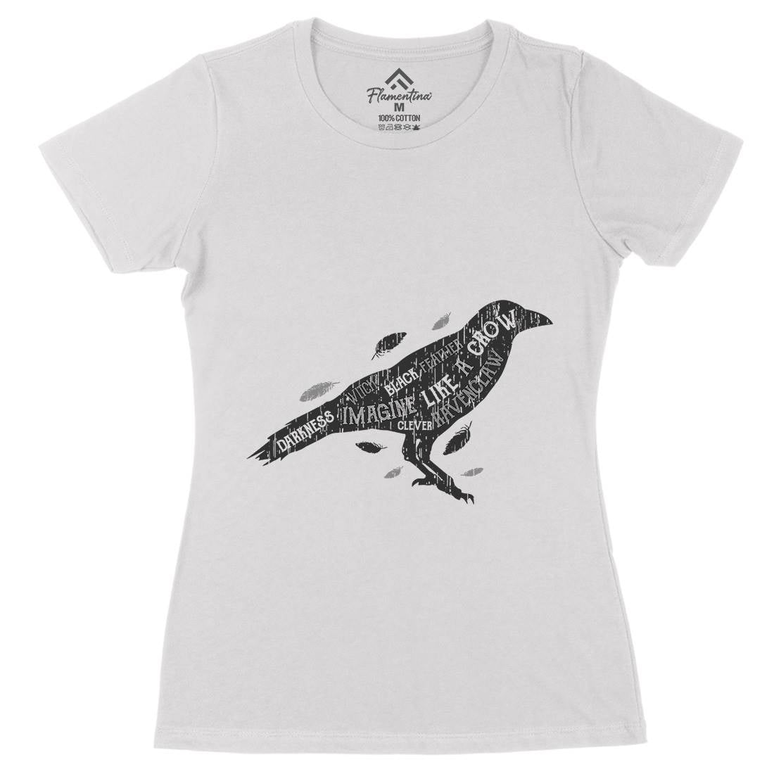 Crow Darkness Womens Organic Crew Neck T-Shirt Animals B701