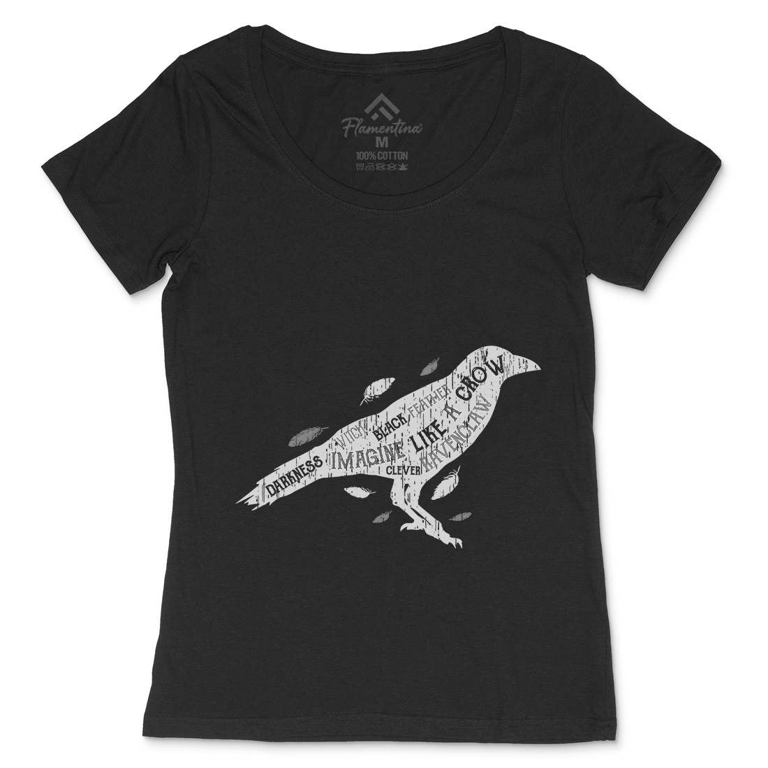 Crow Darkness Womens Scoop Neck T-Shirt Animals B701