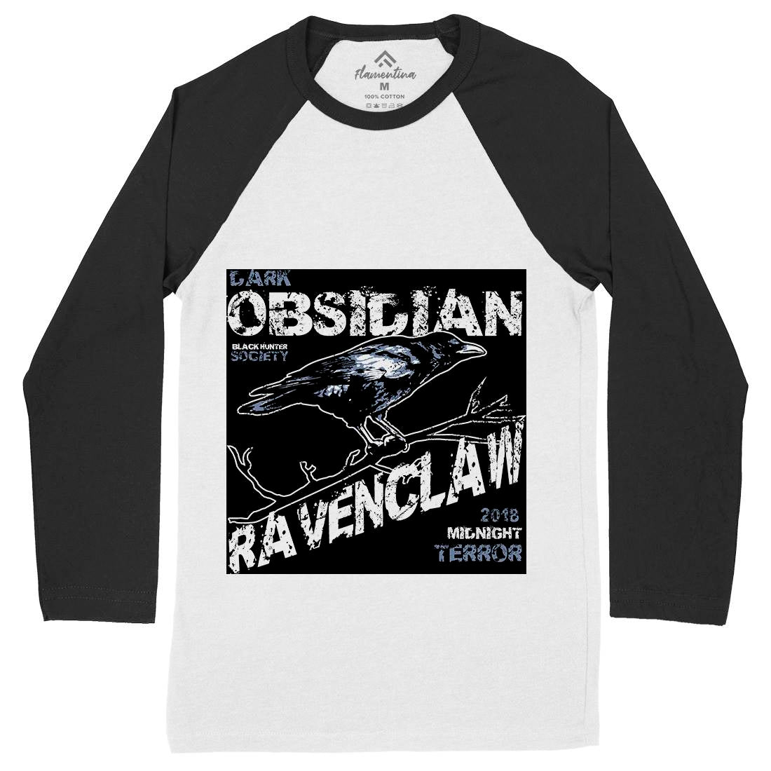 Crow Raven Mens Long Sleeve Baseball T-Shirt Animals B702